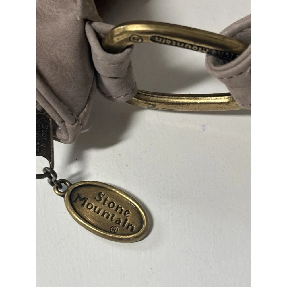 Stone Mountain Taupe Leather Crossbody Shoulder Bag